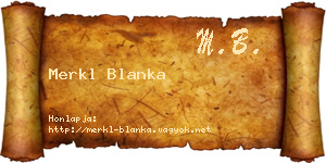 Merkl Blanka névjegykártya